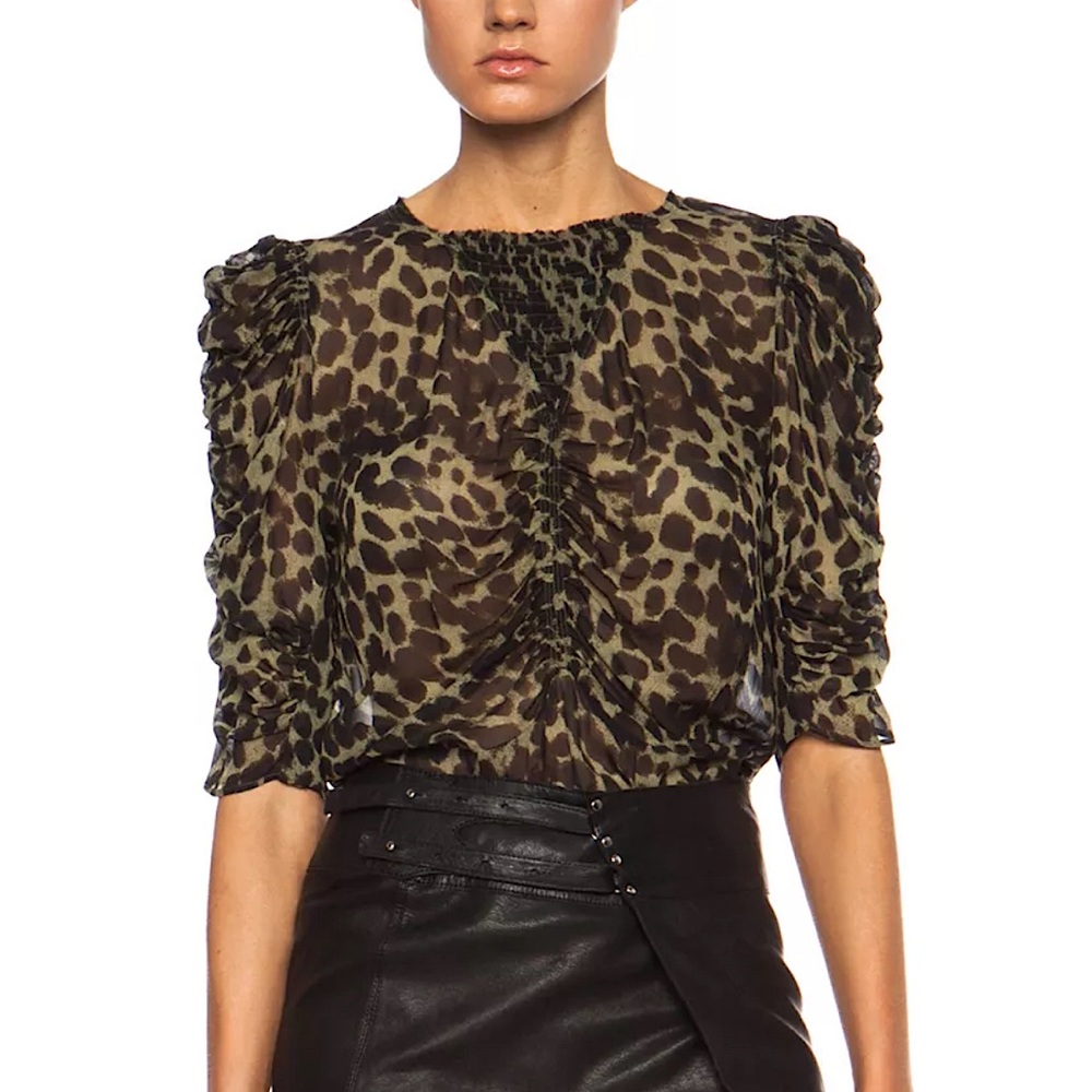 Isabel Marant Leopard Print Blouse - Brown and Black